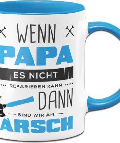 Tasse mit Spruch Papa reparieren